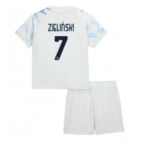 Stroje piłkarskie Inter Milan Piotr Zielinski #7 Koszulka Wyjazdowej dla dzieci 2025-26 Krótki Rękaw (+ szorty)